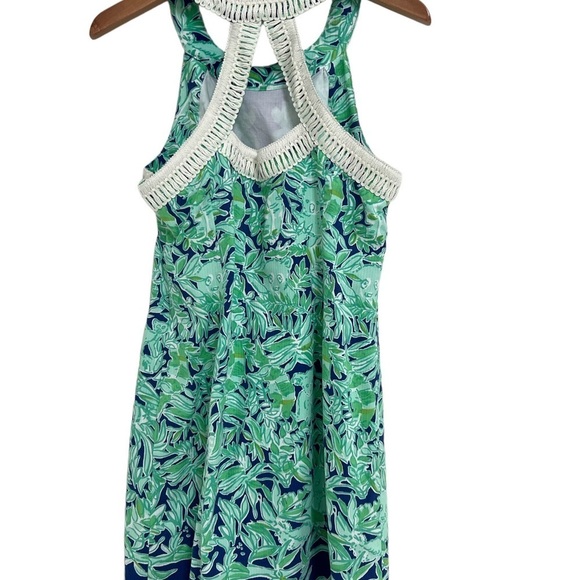 Lilly Pulitzer Blue & Green Bamboo Shift Dress. Size 10 - Picture 8 of 15